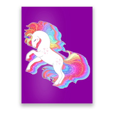 Retro Vintage Rainbow Unicorn Poster