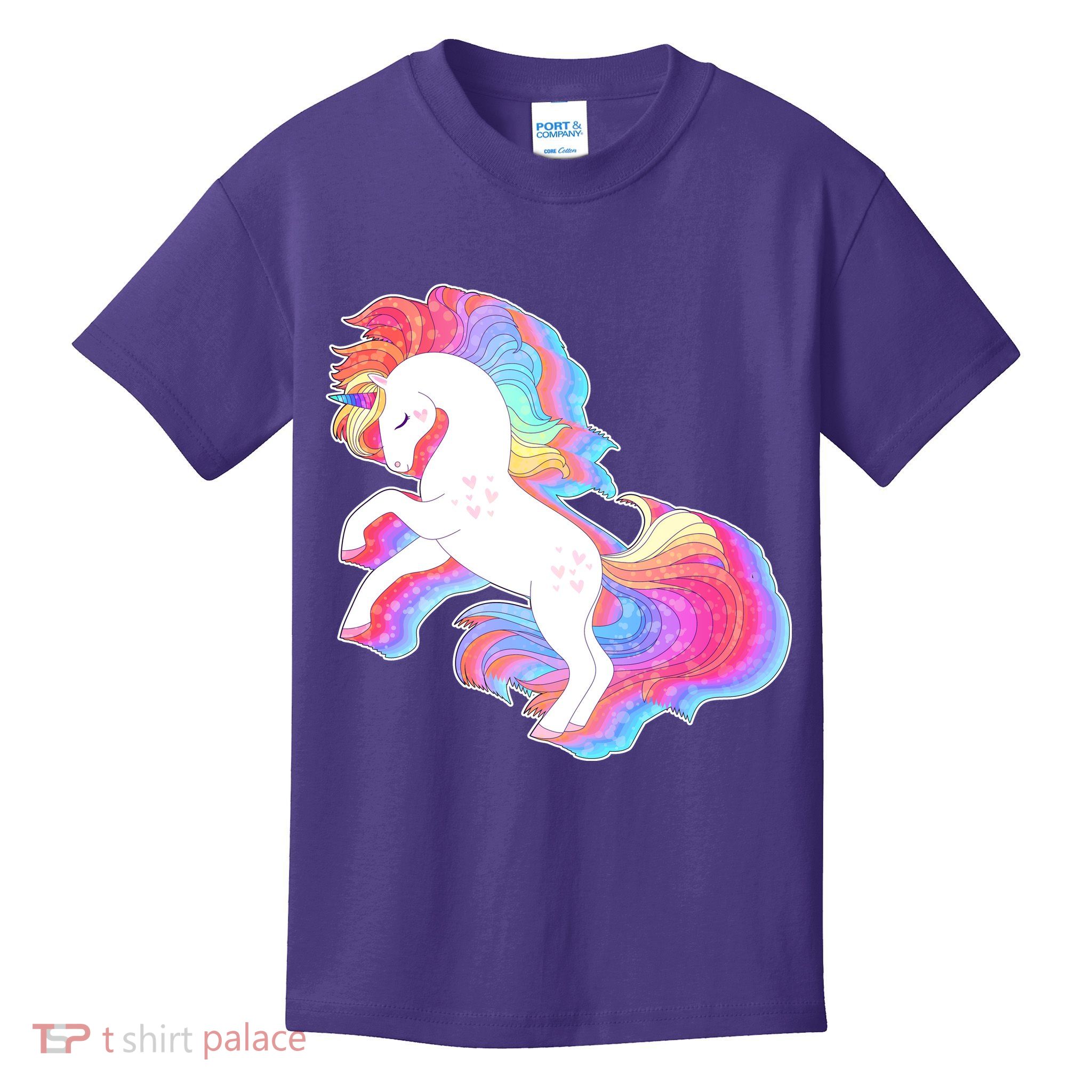 Retro Vintage Rainbow Unicorn Kids T-Shirt