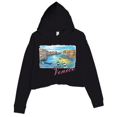 Romantic Venice Crop Fleece Hoodie