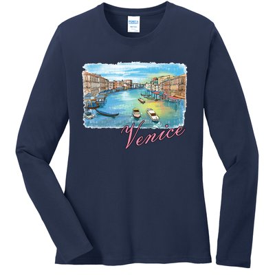 Romantic Venice Ladies Long Sleeve Shirt