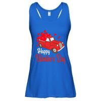 Retro Vintage Red Truck Carrying Hearts Happy Valentines Day Funny Gift Ladies Essential Flowy Tank