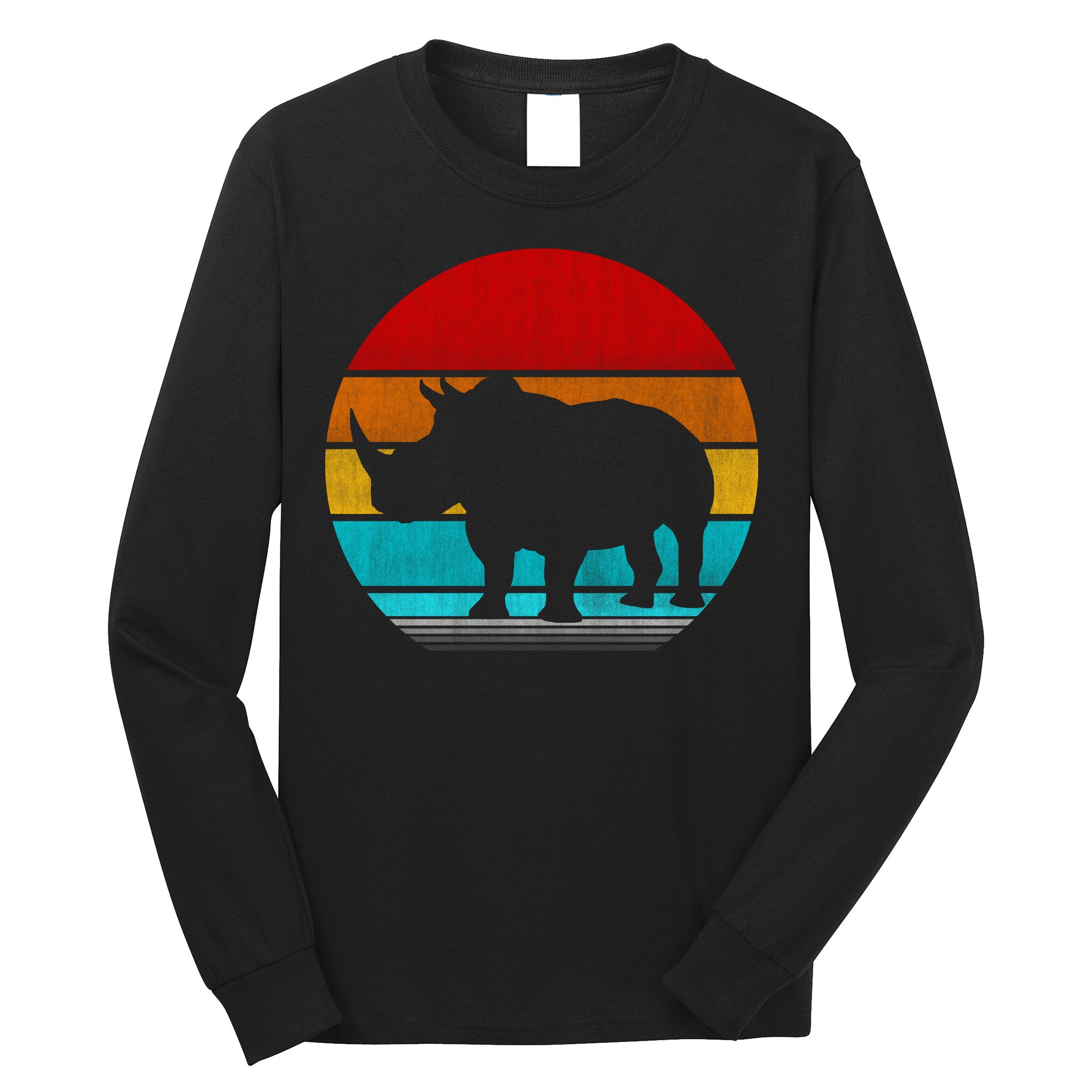 Retro Vintage Rhino Long Sleeve Shirt