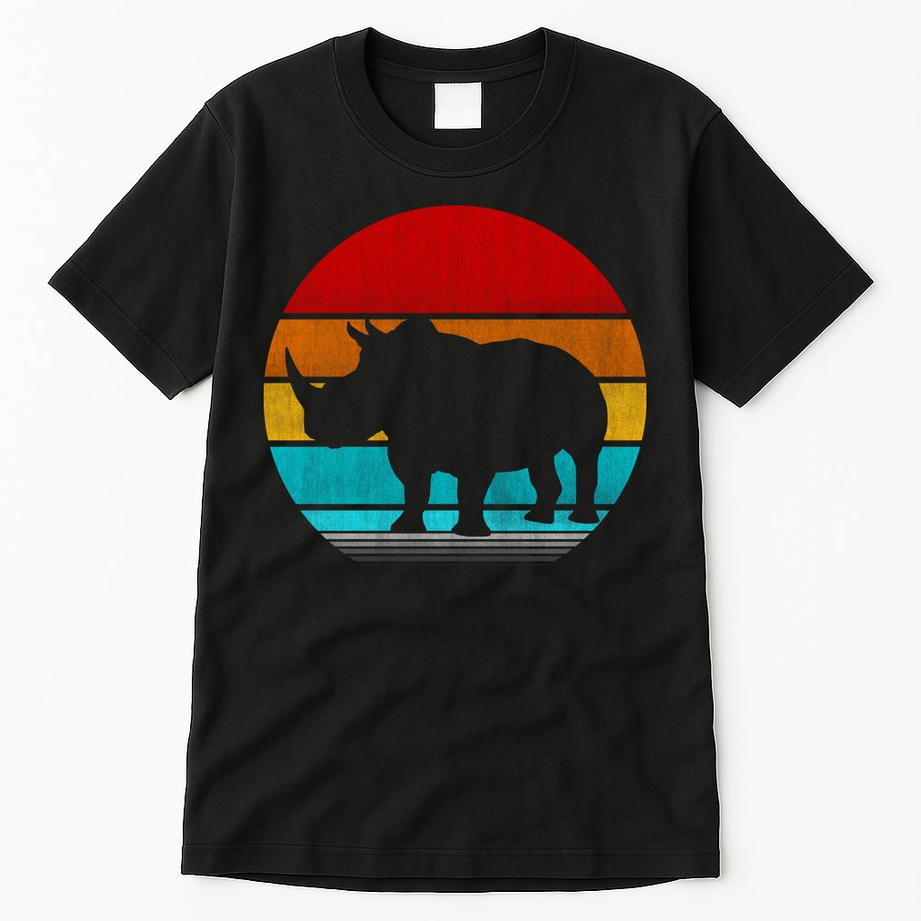 Retro Vintage Rhino Tall T-Shirt