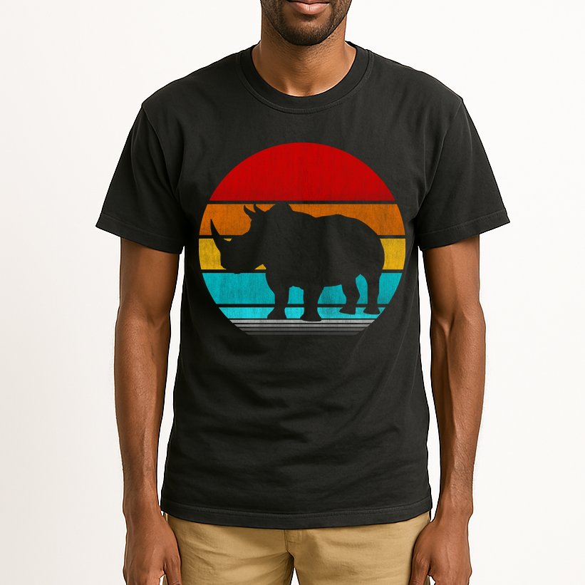 Retro Vintage Rhino Tall T-Shirt