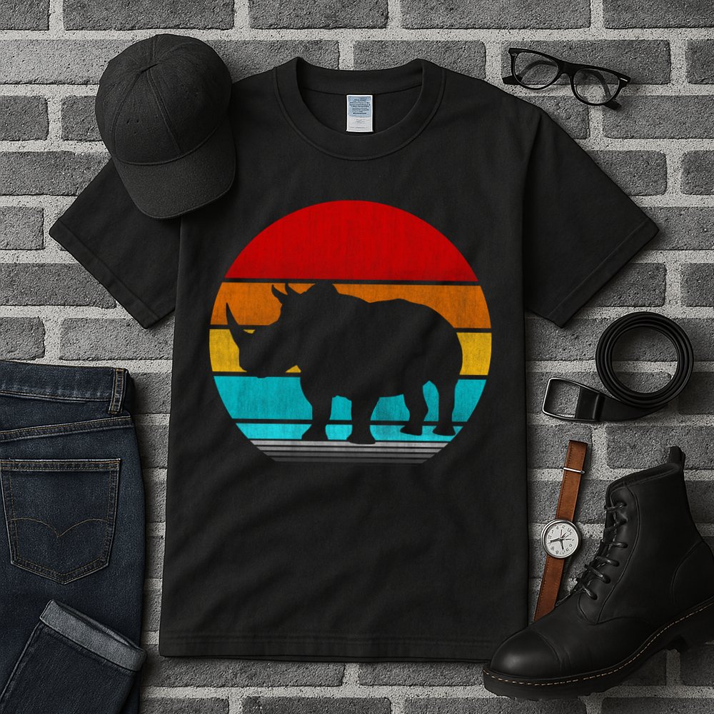 Retro Vintage Rhino Tall T-Shirt