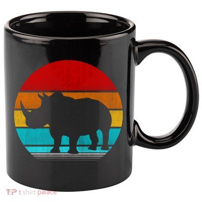 Retro Vintage Rhino 11oz C Handle Ceramic Mug
