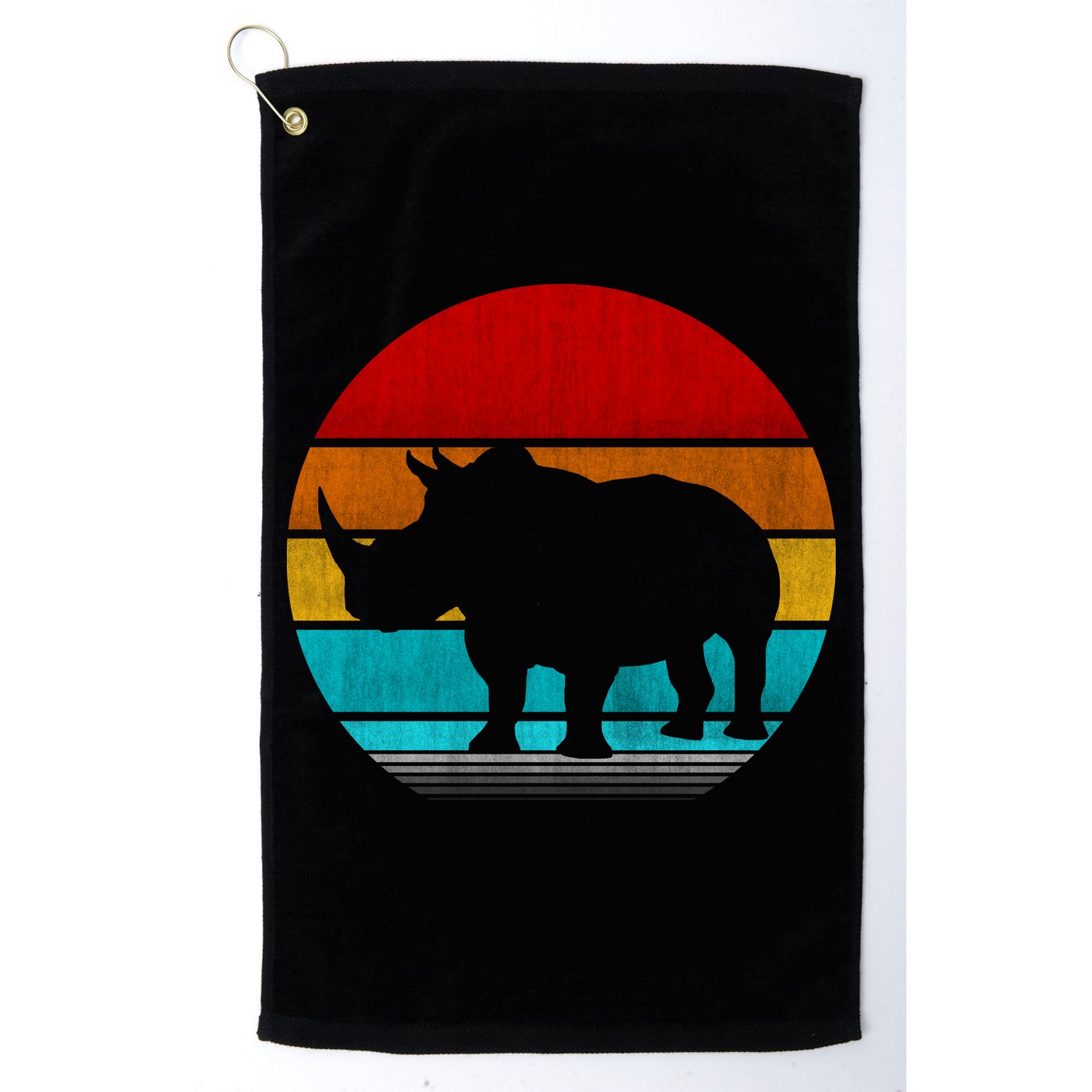 Retro Vintage Rhino Golf Towel