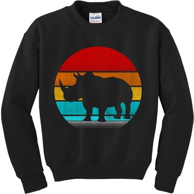 Retro Vintage Rhino Kids Sweatshirt
