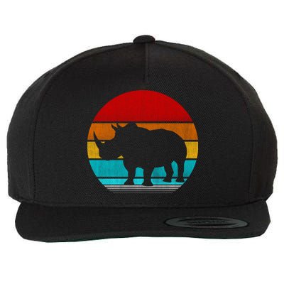 Retro Vintage Rhino Wool Snapback Cap