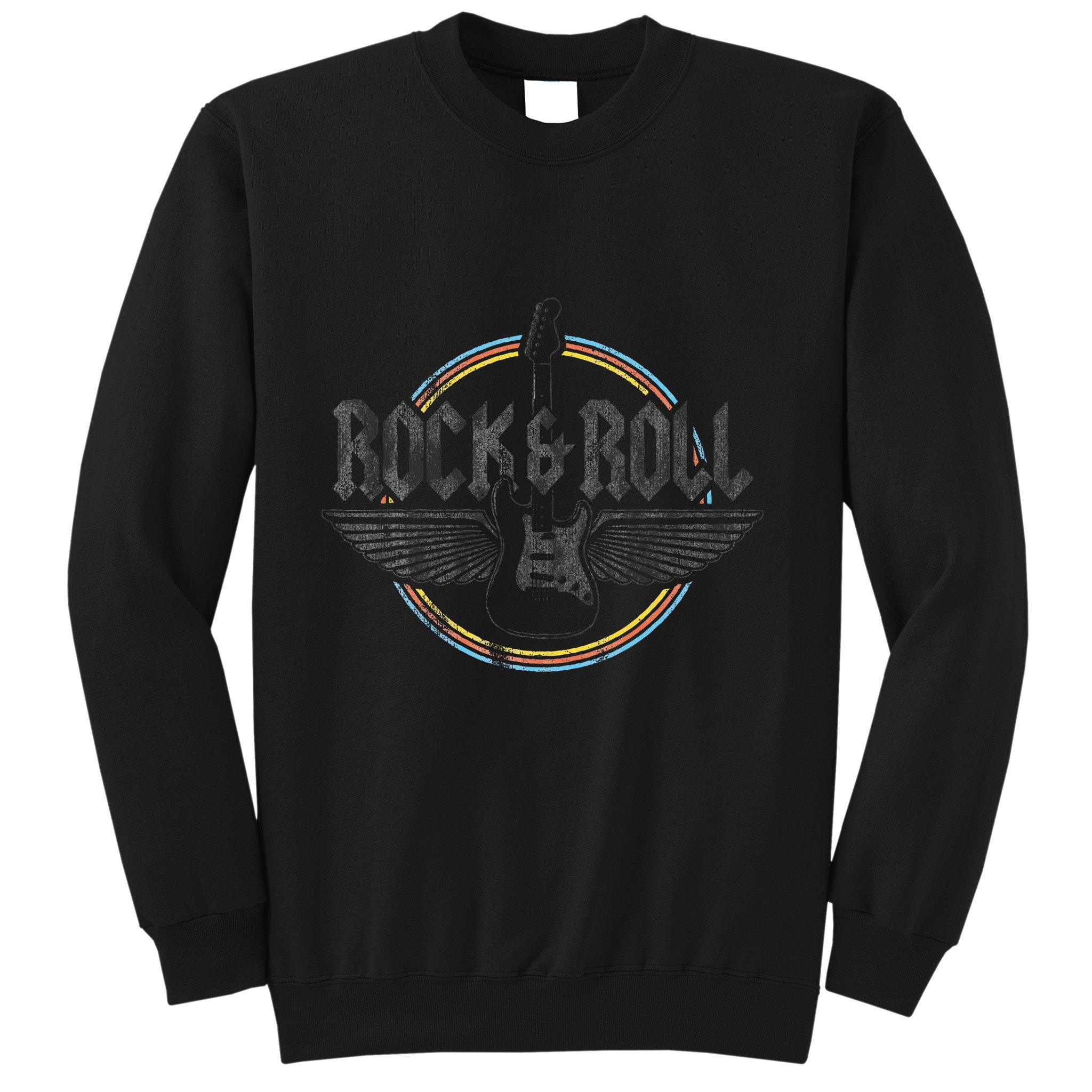 Retro Vintage Rock & Roll Guitar Wings Music Concert Band Sweatshirt