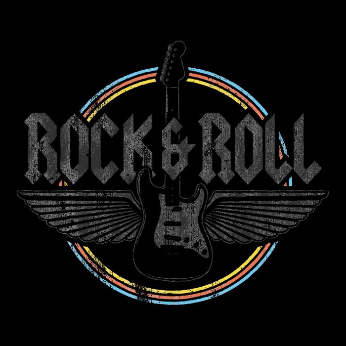 Retro Vintage Rock & Roll Guitar Wings Music Concert Band Kids T-Shirt