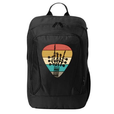 Retro Vintage Rock On Guitar Skeleton City Backpack