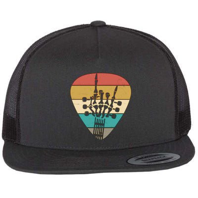 Retro Vintage Rock On Guitar Skeleton Flatbill Hat