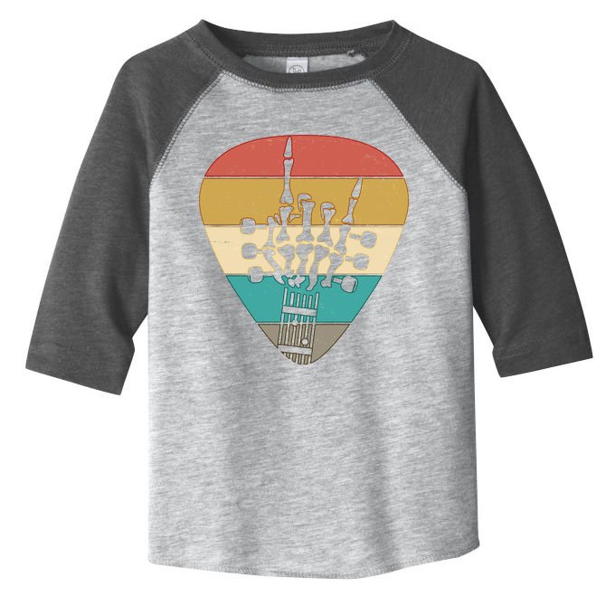 Retro Vintage Rock On Guitar Skeleton Toddler Fine Jersey T-Shirt