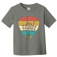 Retro Vintage Rock On Guitar Skeleton Toddler T-Shirt