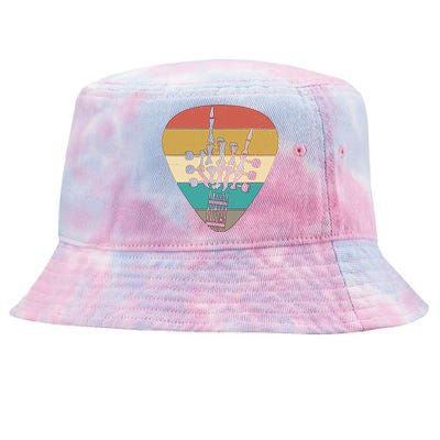 Retro Vintage Rock On Guitar Skeleton Tie-Dyed Bucket Hat