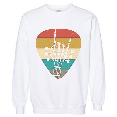 Retro Vintage Rock On Guitar Skeleton Garment-Dyed Sweatshirt