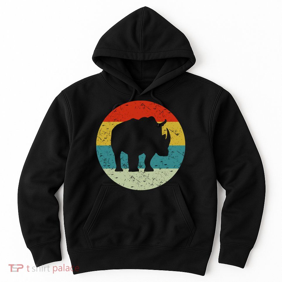 Retro Vintage Rhino Hoodie