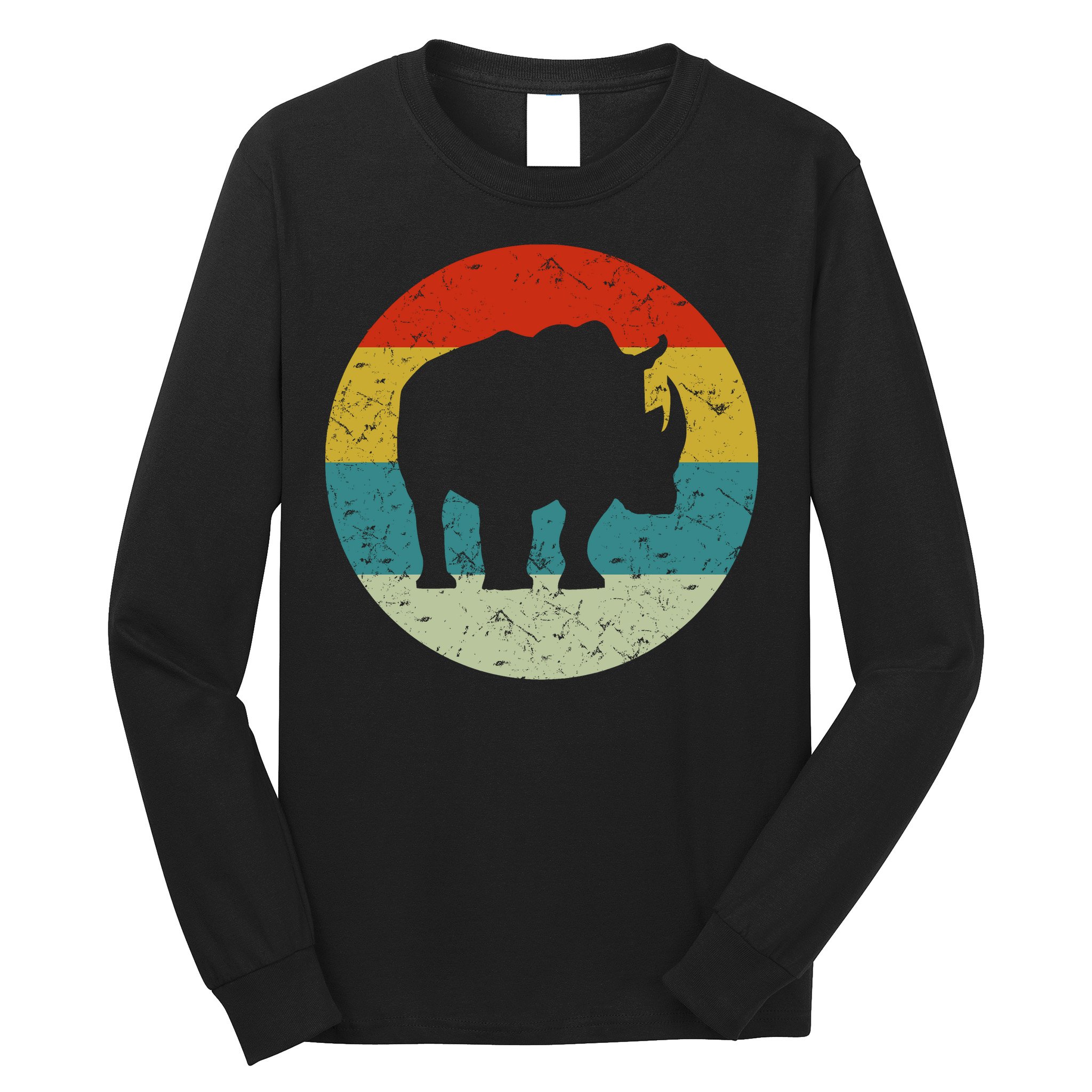 Retro Vintage Rhino Long Sleeve Shirt