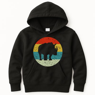 Retro Vintage Rhino Kids Hoodie