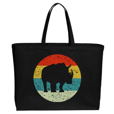 Retro Vintage Rhino Cotton Canvas Jumbo Tote