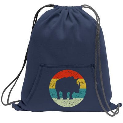 Retro Vintage Rhino Sweatshirt Cinch Pack Bag