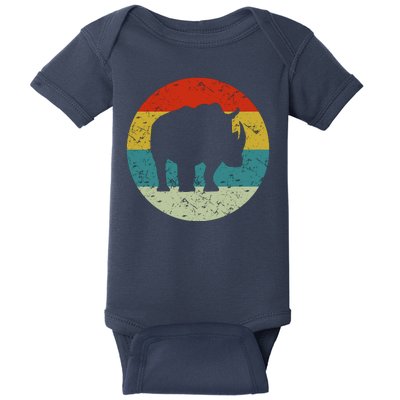 Retro Vintage Rhino Baby Bodysuit