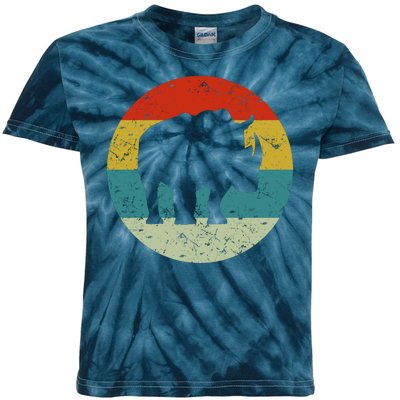 Retro Vintage Rhino Kids Tie-Dye T-Shirt