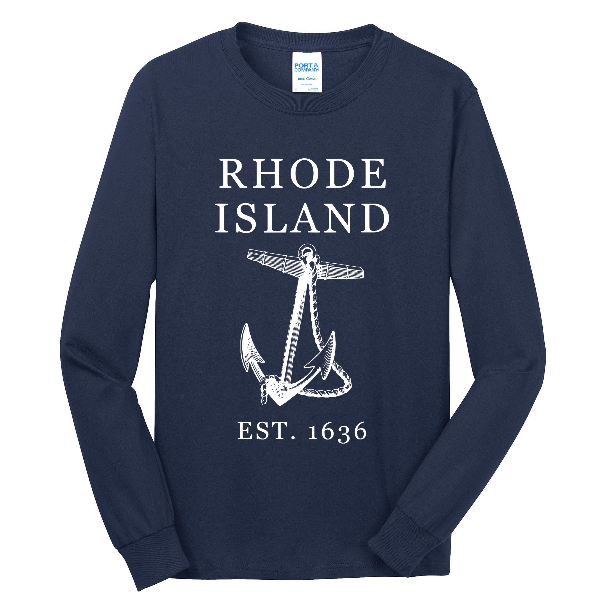 Ri Vintage Rhode Island Anchor Tall Long Sleeve T-Shirt