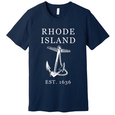 Ri Vintage Rhode Island Anchor Premium T-Shirt