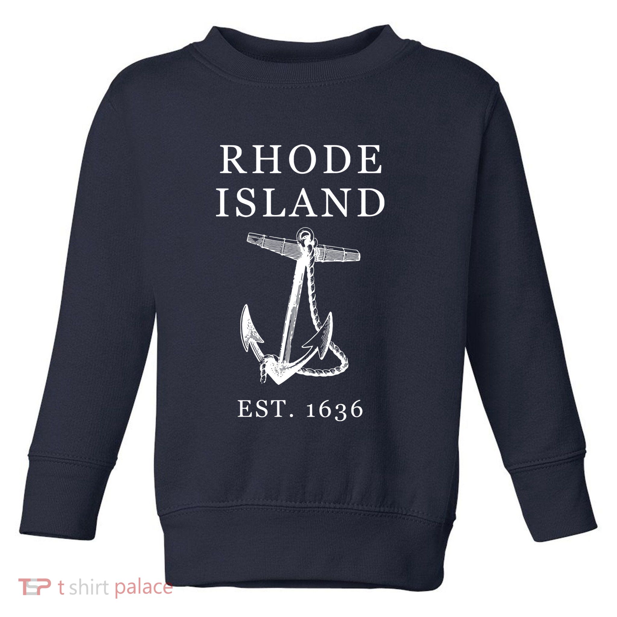 Ri Vintage Rhode Island Anchor Toddler Sweatshirt