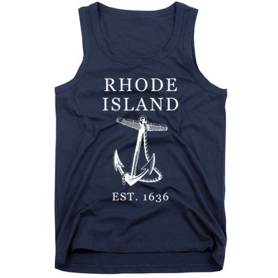 Ri Vintage Rhode Island Anchor Tank Top