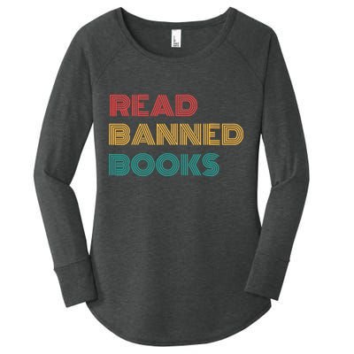 Retro Vintage Read Banned Books Women's Perfect Tri Tunic Long Sleeve Shirt