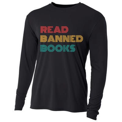 Retro Vintage Read Banned Books Cooling Performance Long Sleeve Crew