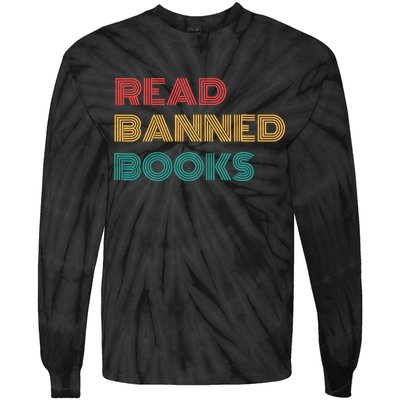 Retro Vintage Read Banned Books Tie-Dye Long Sleeve Shirt