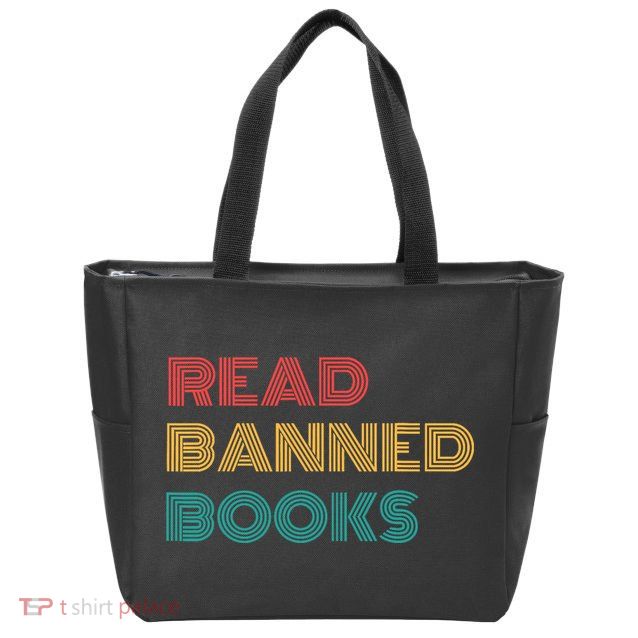 Retro Vintage Read Banned Books Zip Tote Bag