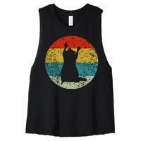 Retro Vintage Raccoon Women's Racerback Cropped Tank