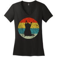 Retro Vintage Raccoon Women's V-Neck T-Shirt