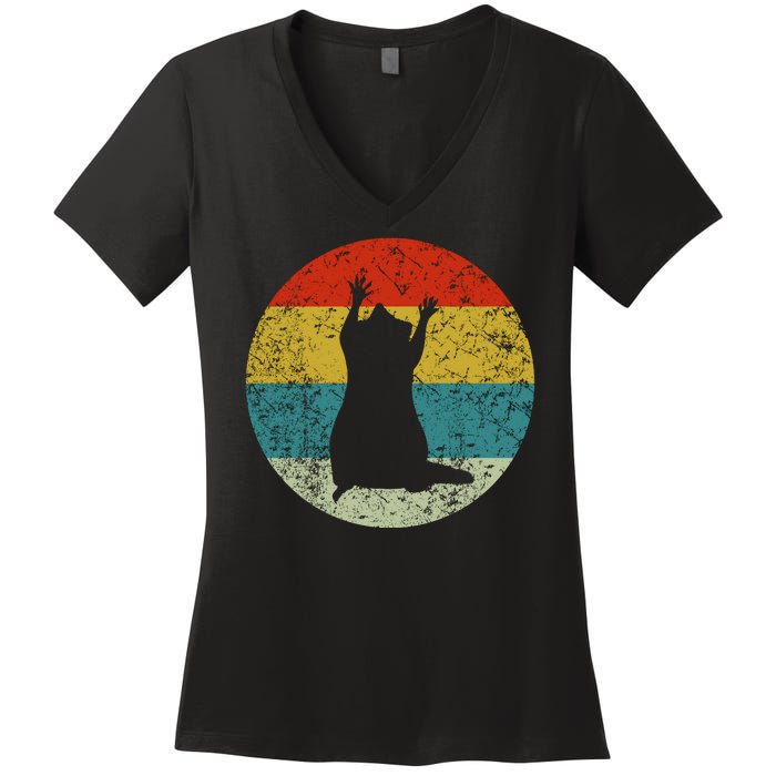 Retro Vintage Raccoon Women's V-Neck T-Shirt