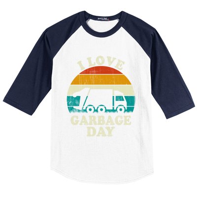 Retro Vintage Recycling Trash I Love Garbage Day Truck Meaningful Gift Baseball Sleeve Shirt