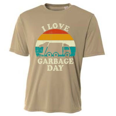 Retro Vintage Recycling Trash I Love Garbage Day Truck Meaningful Gift Cooling Performance Crew T-Shirt