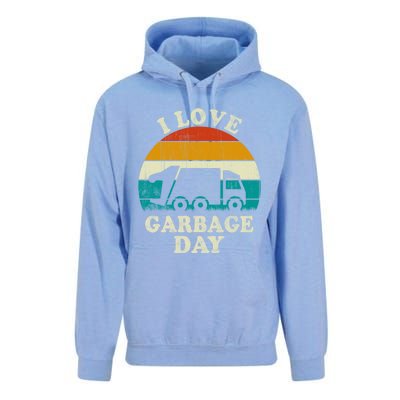 Retro Vintage Recycling Trash I Love Garbage Day Truck Meaningful Gift Unisex Surf Hoodie