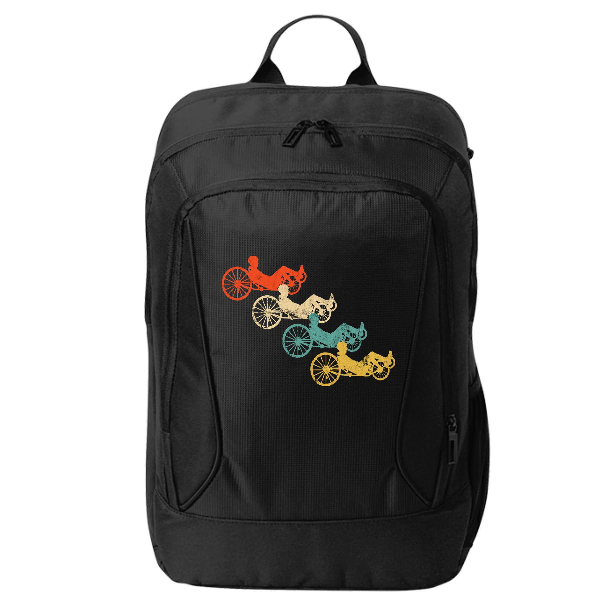 Retro Vintage Recumbent Bike Cyclist Recumbent Trike Cycling City Backpack