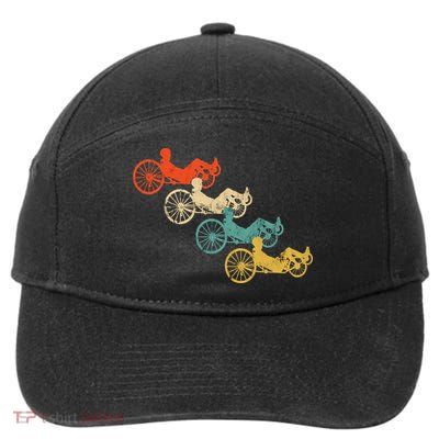 Retro Vintage Recumbent Bike Cyclist Recumbent Trike Cycling 7-Panel Snapback Hat