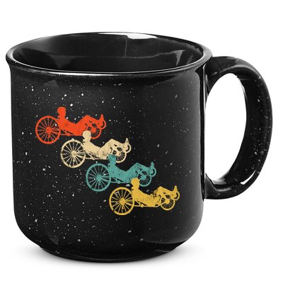 Retro Vintage Recumbent Bike Cyclist Recumbent Trike Cycling 15oz Campfire Ceramic Mug