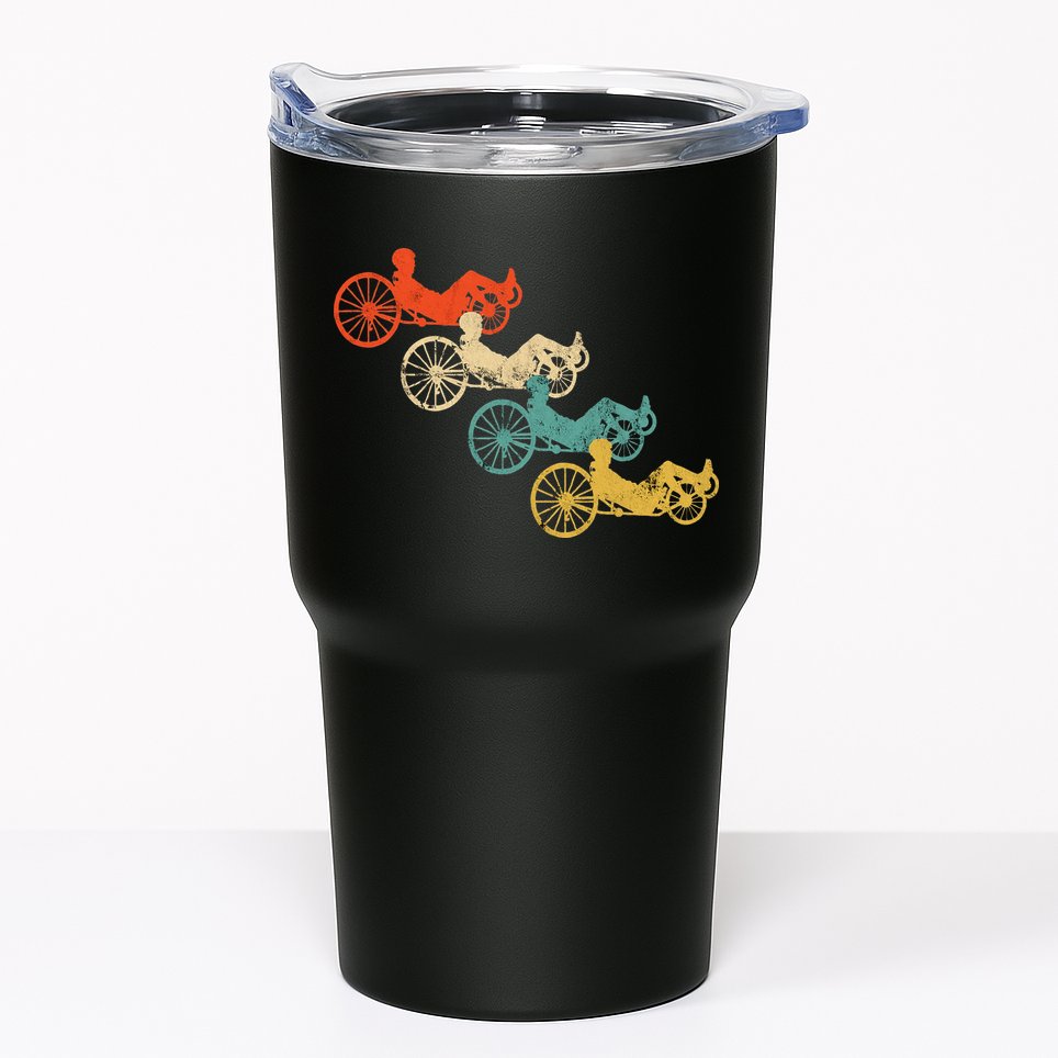 Retro Vintage Recumbent Bike Cyclist Recumbent Trike Cycling Tumbler