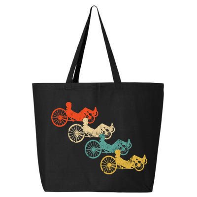 Retro Vintage Recumbent Bike Cyclist Recumbent Trike Cycling 25L Jumbo Tote