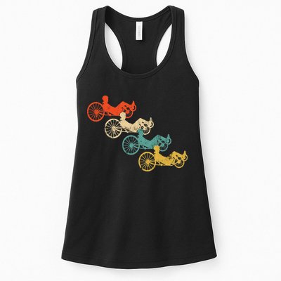 Retro Vintage Recumbent Bike Cyclist Recumbent Trike Cycling Womens Tank Top