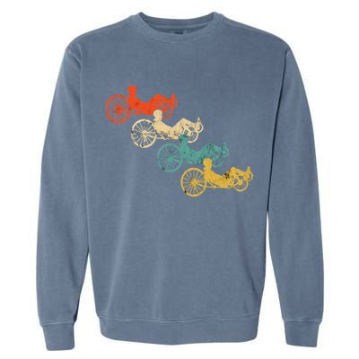 Retro Vintage Recumbent Bike Cyclist Recumbent Trike Cycling Garment-Dyed Sweatshirt