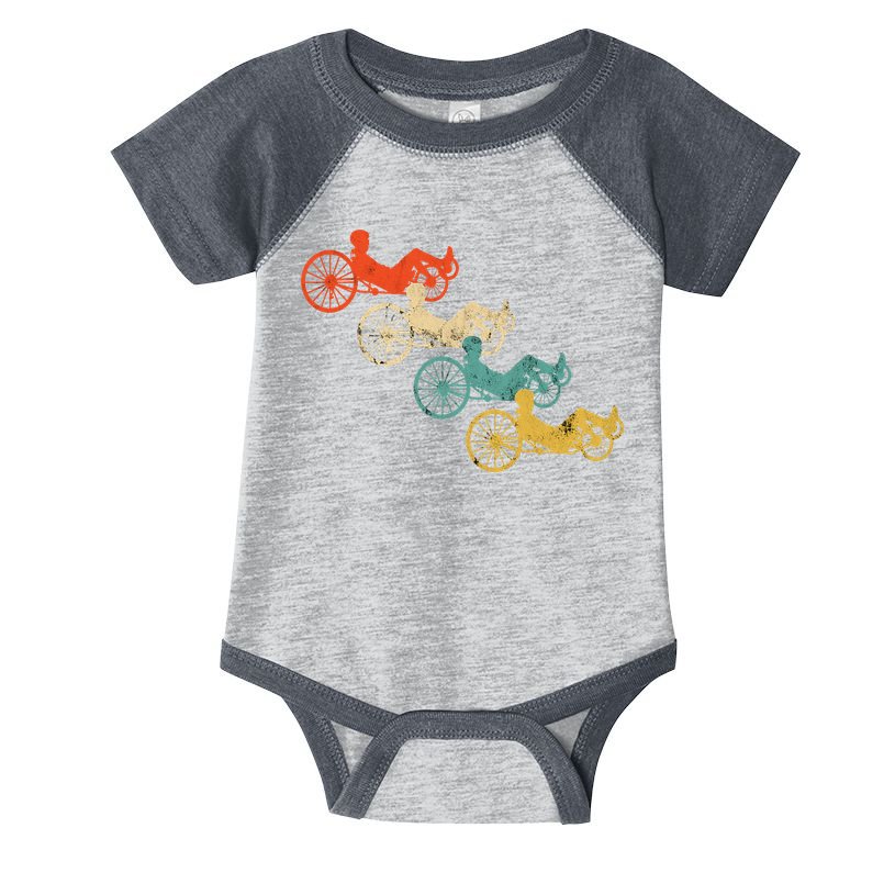 Retro Vintage Recumbent Bike Cyclist Recumbent Trike Cycling Infant Baby Jersey Bodysuit